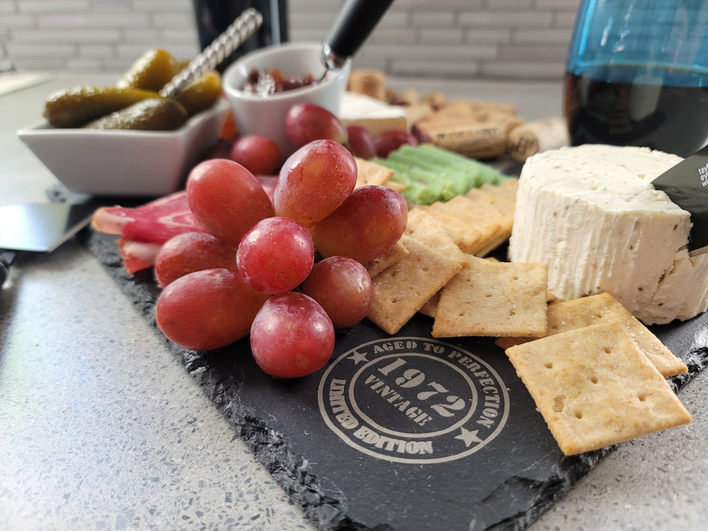 Personalized Engraved Slate Charcuterie Board – Wedding Anniversary Gift