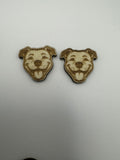 Wood Engraved Stud Earrings: Animal & Icon Designs, Hypoallergenic