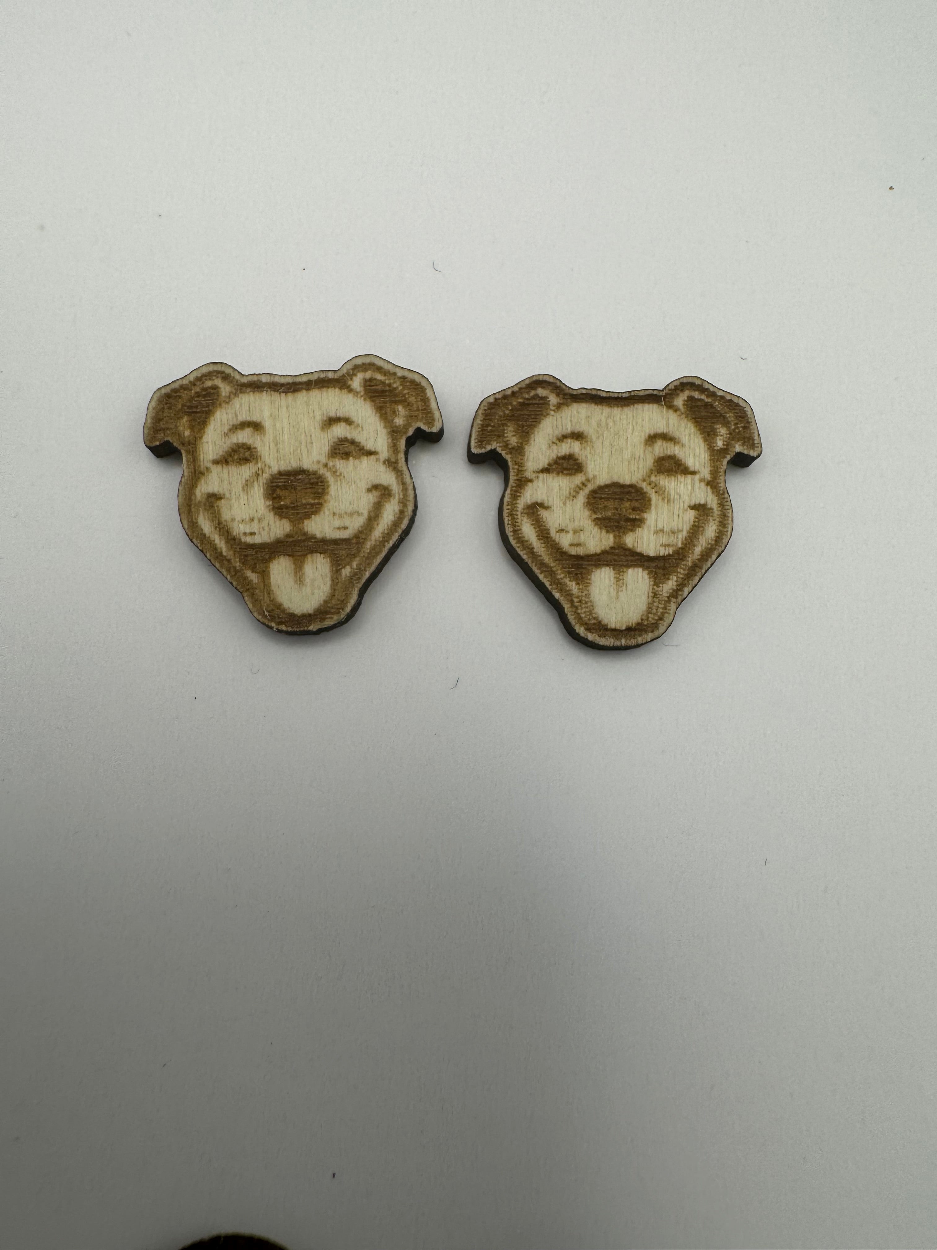 Wood Engraved Stud Earrings: Animal & Icon Designs, Hypoallergenic