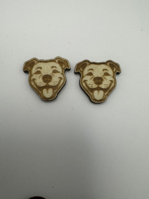 Wood Engraved Stud Earrings: Animal & Icon Designs, Hypoallergenic