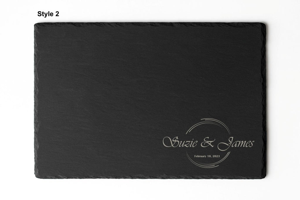 Personalized Engraved Slate Charcuterie Board – Wedding Anniversary Gift