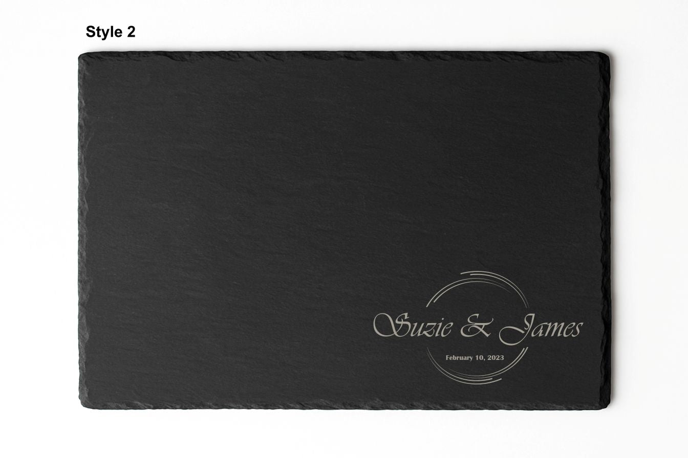Personalized Engraved Slate Charcuterie Board – Wedding Anniversary Gift
